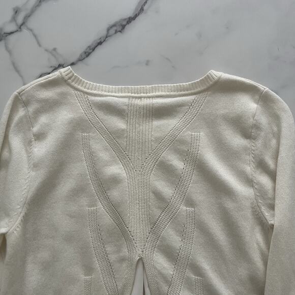 Soft Surroundings Sirena Knit tunic Wool alpaca Sz small Ivory Minimalist Chic - Picture 7 of 10